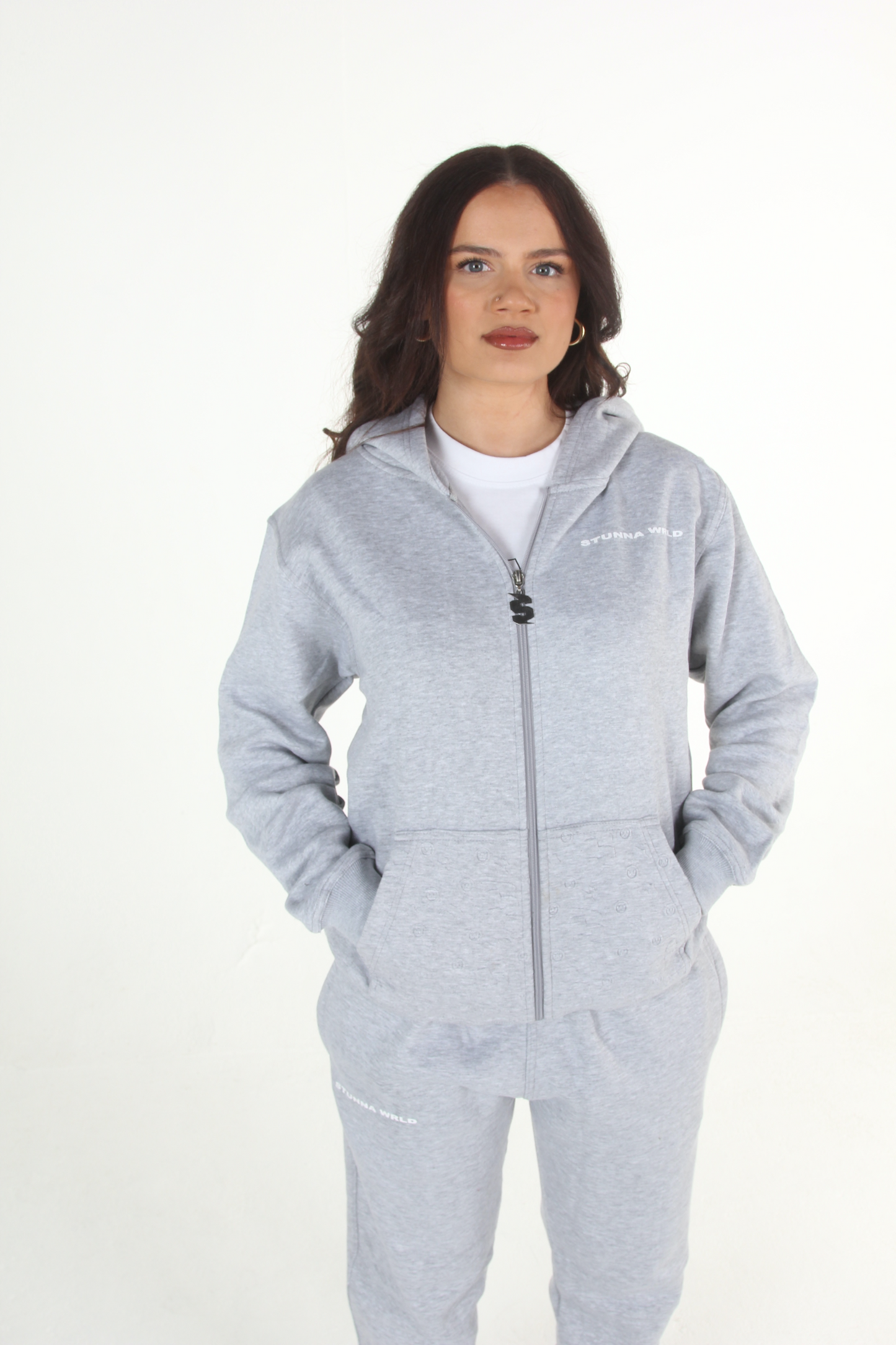 Grey full-zip Hoodie / WOMENS